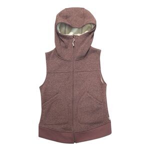 Burton Fleece Lined Hooded Minxy Vest Women's Small Burgundy Great Shape